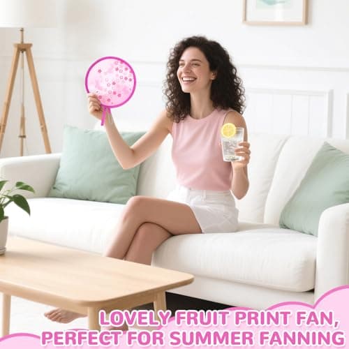 Grantop 8Pcs Japanese Style Foldable Fan Set,Summer Round Folding Hand Fan,Portable Handheld Folding Fan for Festival Costume Party Wedding Gifts Home Decor Home Office — view 4