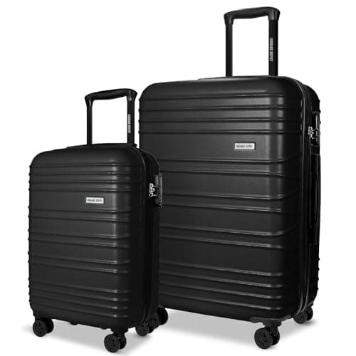 Luggage Depot 2 Piece Suitcase Set, Cabin and Large Checked, TSA Black