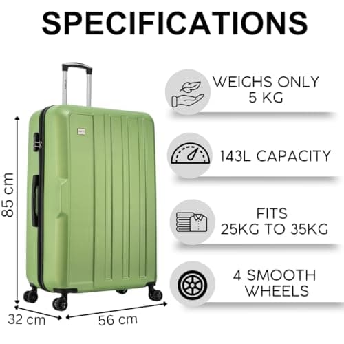 FLYMAX XL 32" Extra Large Suitcase 4 Wheel Lightweight Luggage Hard Shell Check in Hold Travel ABS 143 Litre Capacity Travel Case with 3 Digit Combination Lock + Telescopic Handle Red — view 4