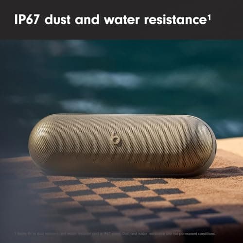 Beats Pill (Latest release)-Portable Bluetooth Speaker, Up to 24H Battery Life, Water Resistant, Bluetooth, Apple & Android Compatible, Seriously loud sound for home, outdoor & travel- Champagne Gold — view 4