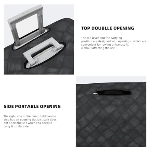 Woshuwo Carbon Fiber Weave Pattern Elastic Travel Luggage Covers Dustproof Scratch-Resistant Suitcase Protector Fit 22-24 Inch — view 4