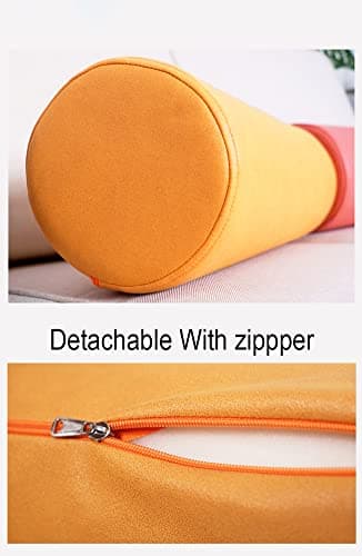 YUR Cylinder Foam Neck Bolster Cushion with Non-Slip Velcro,Pillow for Neck Back Lumbar Spine Knee Support Cushion for Sofa/Chair/Car,Pain Relief, Brown, 12x40cm — view 4