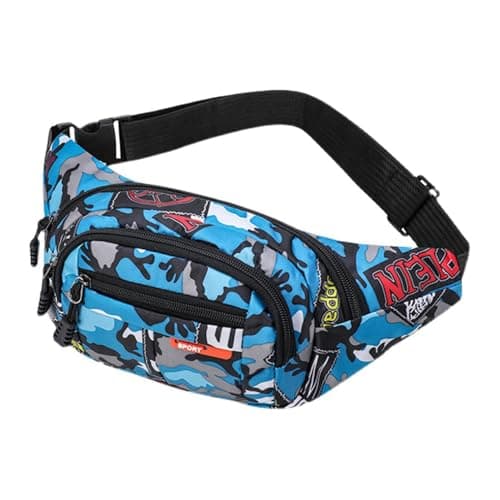 Semazz Bum Bag Camo,Waist Bag Bumbags Camouflage Belt Bag Waist Bags Fanny Pack Fabric Nylon Money Belt for Men Boys Running Hiking Travel Sports Blue — view 6