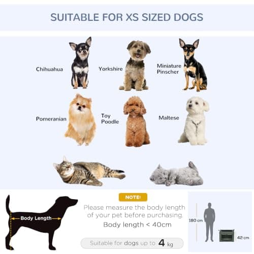 PawHut Pet Carrier Soft Dog Crate for Miniature Dogs 60 x 42 x 42 cm Grey — view 5