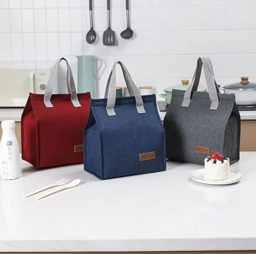 June Tech Insulated Lunch Tote for Women Men - Reusable Cooler for Kids Adults - Thermal Bag for Work School Picnic Travel (Burgundy) — view 6