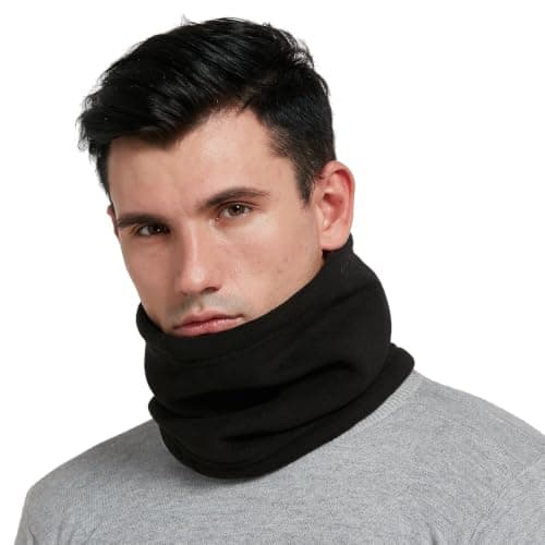 HGDGears Unisex Winter Outdoor Thermal Snood Fleece Ski Neck Warme(Black)