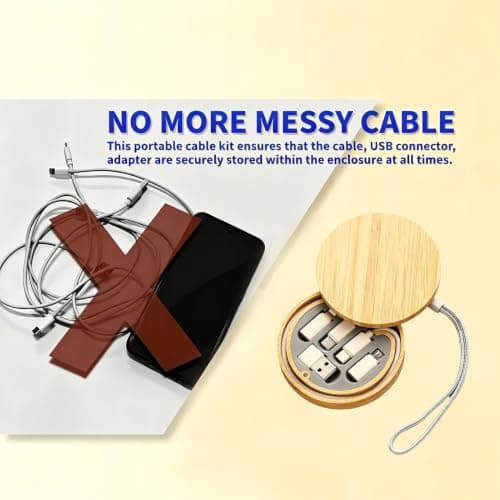 6 in 1 Multi Functional Bamboo Charging Cable Kit — view 5