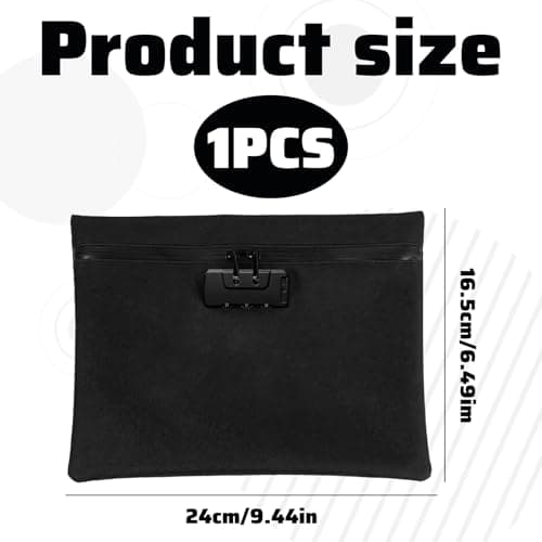 Heyung Smell Proof Pouch,Odorless Bag,Travel Safe Smell Proof Pouch,Security Smell Proof Bag with Combination Lock,Odor Proof Container,Waterproof Lockable Cash Bag for Passports,Cards — view 2