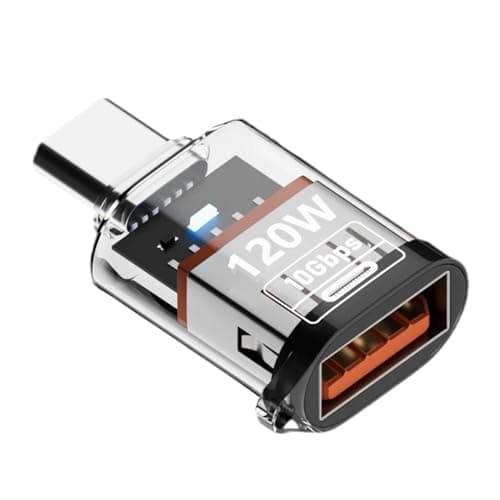 Type C to USB A Converter, Type C Male to USB A Female Adapter, 10Gbps Type C to USB A Adapter, Fall Proof Converter, Portable Type C to USB A Converter for Work, Travel