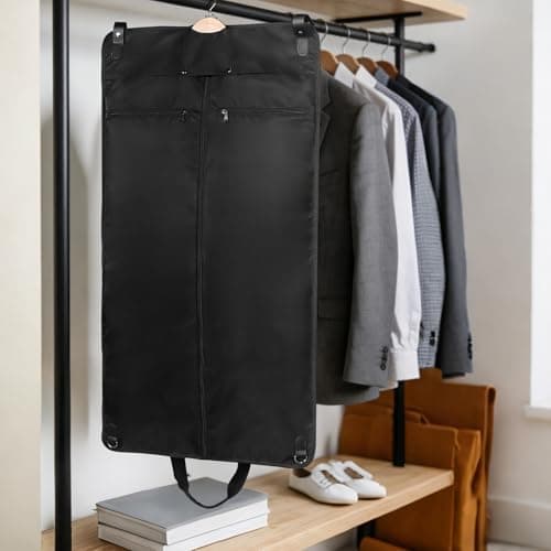 Univivi Suit Bags for Men, Garment Bag for Travel, 43in Suit Carrier, Black — view 5