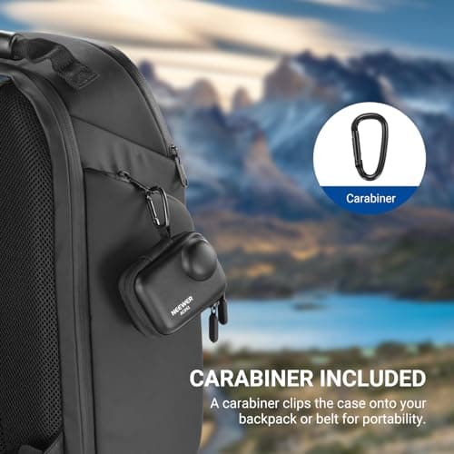 NEEWER Storage Case Compatible with Insta360 GO Ultra, Protective Portable Travel PU Hard Shell Carrying Bag with Mesh Pocket & Carabiner, Action Camera Accessories, AC042 — view 6