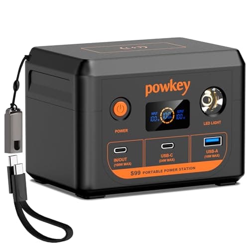Powkey Power bank 96Wh/30000mAh PD100W with Wireless Camping