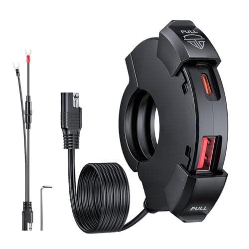 EXTRACTME - Motorcycle Phone Charger, Ultra Narrow USB Type C, 30W PD and Quick Charge 3.0, Motorcycle USB Charger, Waterproof USB Port for Phone, Tablet, GPS
