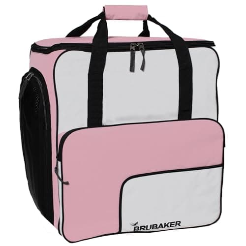 SUPER FUNCTION Practical Ski Boot Winter Sports Bag by Henry BRUBAKER Backpack Holds Complete Set of Ski and Snowboard Equipment Incl. Helmet - Pink