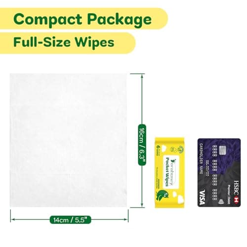 Dorahoney Mini Wet Wipes Travel Size, Sensitive Fragrance Free Travel Wipes, 99% Water, Unscented & Hypoallergenic Hand and Face Wipes for Adults, Kids & Baby Care, 12 Pack Total 72 Wipes — view 4