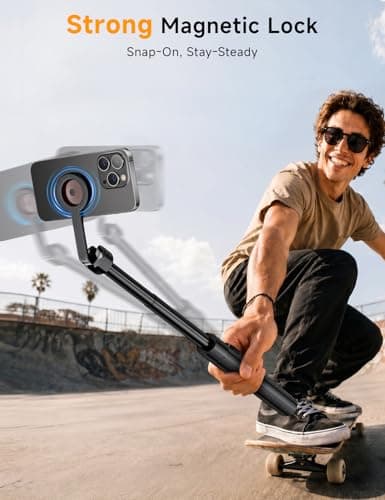ANXRE 71" Magnetic Phone Tripod with Universal Clamp,N Mag3 Selfie Stick — view 3