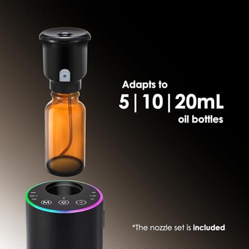 Waterless Diffuser for Essential Oil, 7 Colors LED Light，Aluminum Alloy — view 3