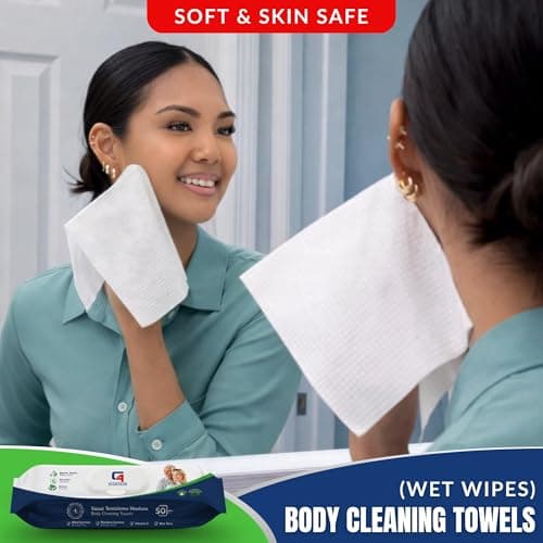 G4GOODS Adult Wet Wipes (600 Counts - 12 Packs) Extra Large No Rinse Cleansing Body Wipes for Bed Bath & No Shower, Thick Soft Unscented, Suitable for Travel, Camping, Gym, Hospital & Incontinence Use — view 2
