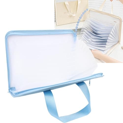 Accordion File Organizer, Canvas Expanding File Folder with Handle, 13 — view 2