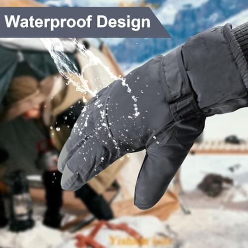 SOCK-TEC Ladies Ski Gloves Touch Screen Plush Lining Waterproof Windproof Extreme Cold Weather Thermal Winter Warm Glove for Women - Skiing,Cycling,Motorcycle,Running,Outdoor Sports (Black, One Size) — view 5