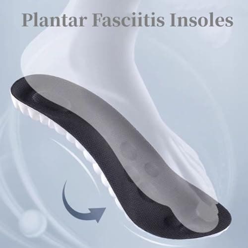 Memory Foam Insoles, Cuttable Arch Support Anti-Fatigue Pain Relief Massage Insert, Cushion Replacement Soles for Trainers Sneakers Sports Shoes Work Boots for Men & Women(UK7-UK9.5) — view 6