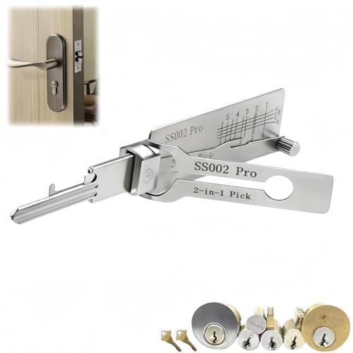 Key Decoder Lock Picking Tool,2 in 1 Lock Pick & Decoder Kit for Beginners with Auto Key Extractor,Skeleton Keys & Locksmith Tools,L/ock Picking Kit for Beginners,L/ock Picking Training Set(002)