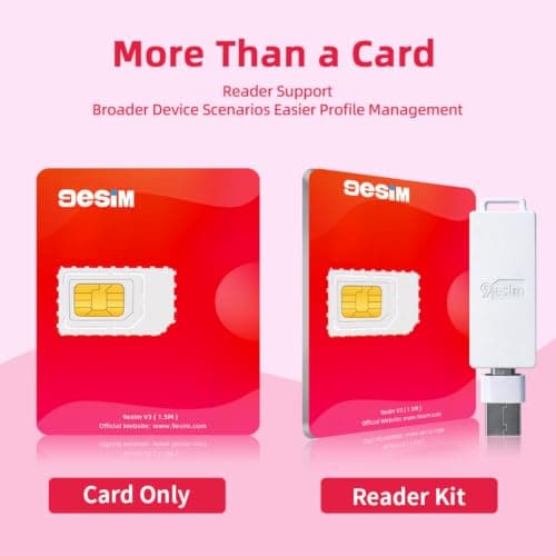 9ESIM V3 Flagship eSIM Card & Reader Kit, Universal SIM-eSIM Adapter for All Smartphones & Android Devices, 1.5MB Storage, 50 Profiles, Premium STK Chip, Pre-Cut for Global Travel USA/Europe/JP/China — view 2