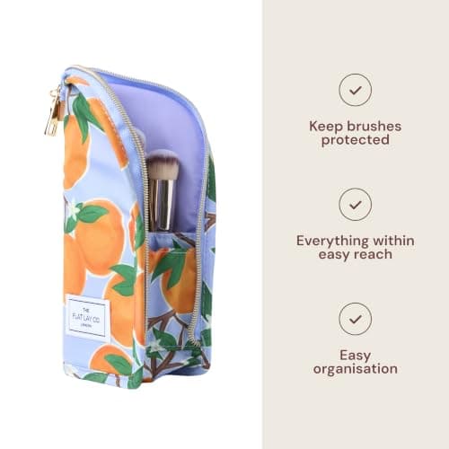 The Flat Lay Co Standing Makeup Brush Case, Mediterranean Oranges — view 5