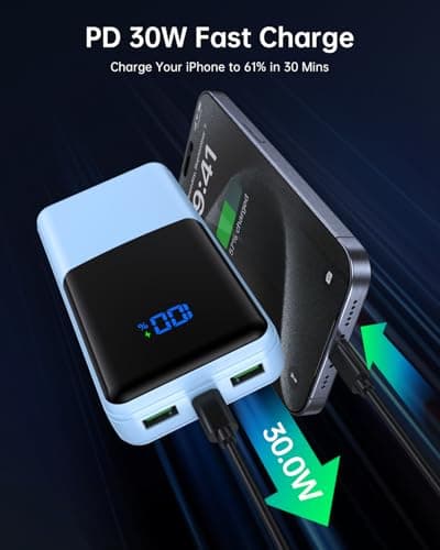 Coblob Power Bank 27000mah, Powerbank Fast Charging with Usb C — view 3