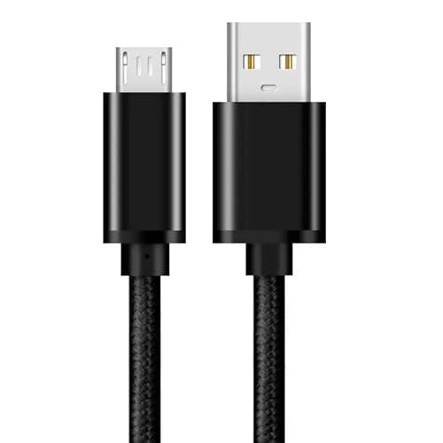 iTechCover Braided USB Cable Charging Cord/Charger Power Lead Wire Compatible with Doro 7030 Senior/Black / (1m / 3.3ft) — view 2
