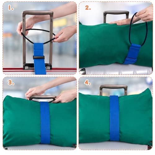 4-Piece Luggage Straps, Luggage Connector Straps Set with Blue and Orange, Secure Additional Luggage During Transit, Durable Elastic Design For Travelers And Business Professionals — view 6