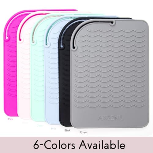 ANGENIL Heat Mat for Hair Straighteners, Heat Resistant Mat for Curling Iron, Silicone Heat Resistant Mat for Travel Flat Iron Hair Straightener, Heat Protecting Mat for Hair Curler 21.5 cm x 15.5 cm — view 6