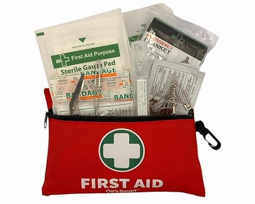 it's Smart Premium First Aid Kit 110 Pieces - for Travel Essentials, Hiking, Home, Camping and Car - Includes Emergency Blanket, Plasters, Bandages, Eyewash and Other First Aid Essentials - Red — view 2