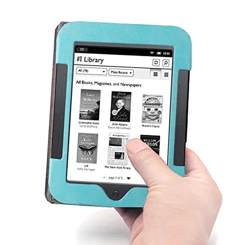Kuesn Barnes & Noble Nook Simple Touch eBook Reader Case, Flip Leather Cover for 6 Inch Nook Model BNRV300 BNRV350 BNRV500 Heavy Duty Protection Case (Sky Blue) — view 6