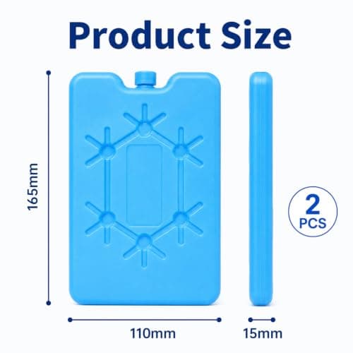 Tinminx 2 Pack Blue Freezer Blocks, Reusable Ice Packs with PP Outer Shell, Slim Leak-Resistant Cool Blocks for Cooler Bags, Lunch Boxes, Picnic Bags, Camping and Travel — view 2