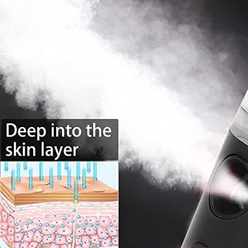 Wangcmcol Facial Mist Spray, Fine Water Mist for Skin Hydration, Portable Travel Size, USB Rechargeable Moisturizer (Black) — view 3