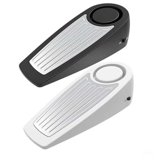 Portable Door Lock with Alarm - 130dB Door Stopper for Home Security System - Travel Safety Kit for Apartments - Non-Slip Rubber Base(White) — view 5