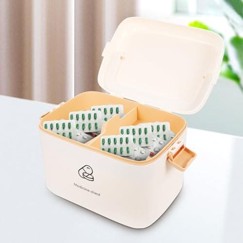 Double-layer First Aid Box Portable Medicine Storage Box with Handle — view 6