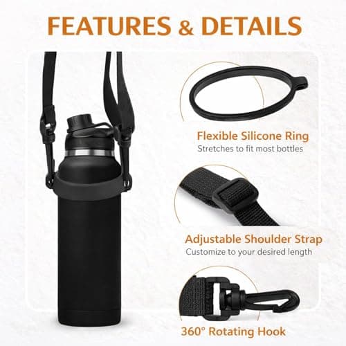 ApexPine Adjustable Water Bottle Carrier Strap for Hiking Travel — view 5