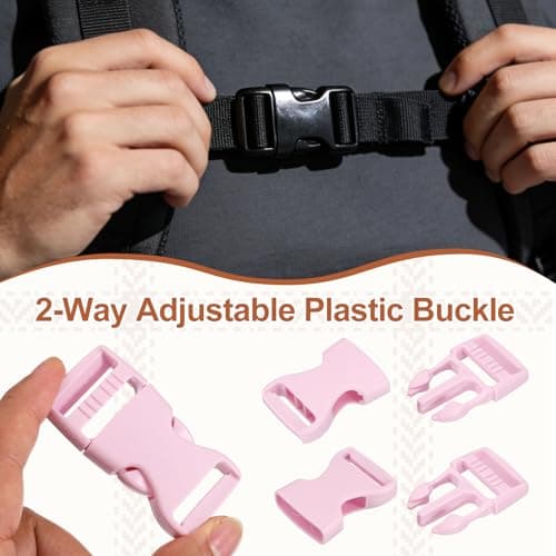 PATIKIL 4 Pcs 1" Quick Side Release Buckle Plastic Buckle Clip Light Pink — view 4