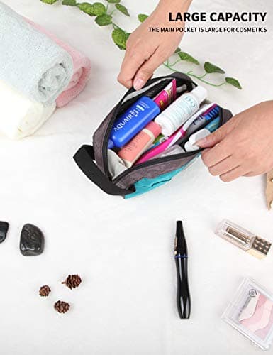 GOX Travel Toiletry Bag Dopp Kit Case for Men Multifunction Packing Organizer Pouch, Turquoise/Grey, 7.9x4x2.2 Inch (Pack of 1), Toiletry Bag for Travel — view 6