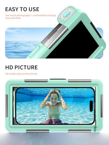 Lanhiem Diving Waterproof Phone Case, [Upgrade&Universal] Underwater for Photo Video Outdoor Swimming Snorkeling Surfing for iPhone Galaxy Huawei Series Smartphones (Teal) — view 3
