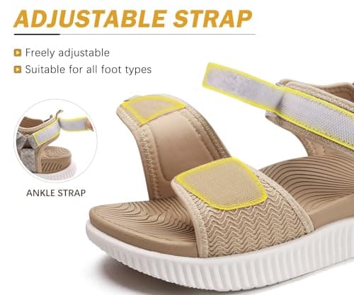 KuaiLu Womens Orthopedic Recovery Walking Arch Support Sandals Beige 6 — view 5