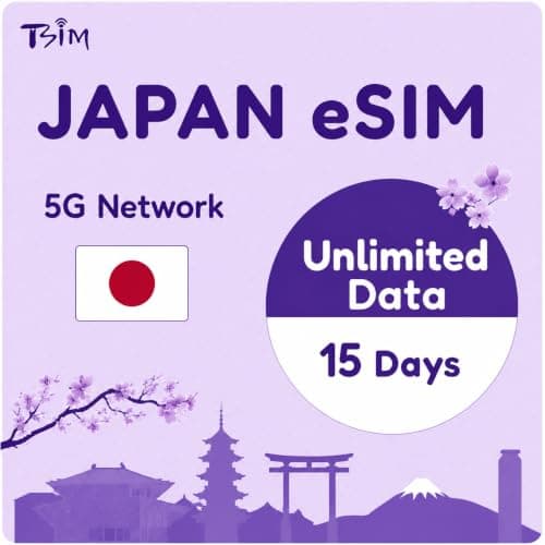 Japan eSIM 15 Days Unlimited Data | Refillable Plan | Get eSIM in Hours | Auto Activation | 5G Network with Tethering/Hotspot/Internet Sharing | Data-Only, No Voice Calls | 24x6 Support