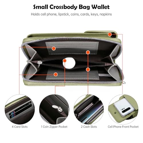 Long Keeper Crossbody Phone Bag for Women Ladies Vegan Leather Small Phone Purse with Coin Purse Card Holder Cross Body Bag Wallet for Travel Casual — view 4