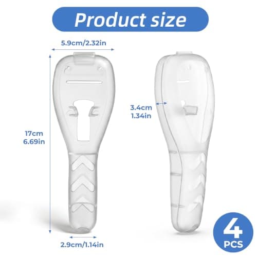 Elegaperma 4 Pcs Transparent Razor Case,Plastic Clear Safety Razor Cover — view 2