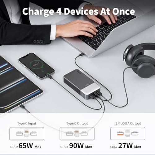 JUOVI Power Bank 90W 20000mAh PD QC Fast Charging Portable Charger — view 4