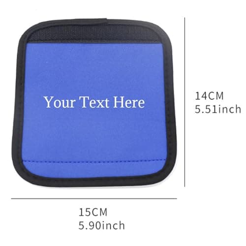 2 Pcs Personalised Luggage Handle Wrap with Name, Custom Travel Suitcase Handle Cover, Soft Comfort Identifier Tag, Universal Size 15.5 x 14 cm (2, 9 Colors to Choose, One Size) — view 3
