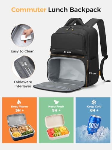 Lekespring Laptop Backpack with Lunch Compartment — view 2