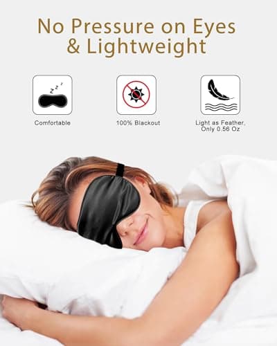 JroyJoy Super Soft Silk Sleep Mask, 100% Blackout for Sleeping (4 Packs) — view 3